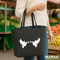 Filz Shopper Friedenstauben  22 Liter Filztasche