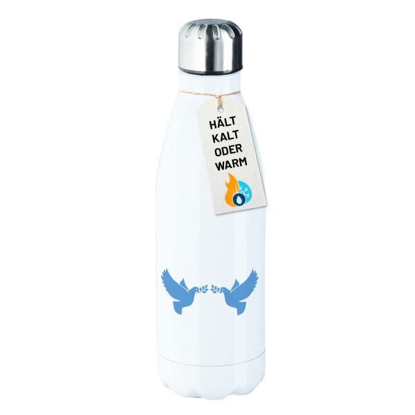 Edelstahl-Trinkflasche Friedenstauben 500ml Wasserflasche