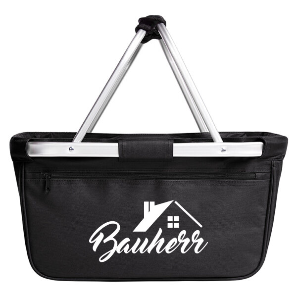 Einkaufskorb Bauherr in Black, faltbar, 20 Liter