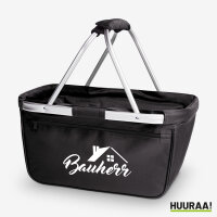 Einkaufskorb Bauherr in Black, faltbar, 20 Liter