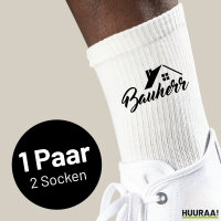 Tennissocken Bauherr  Größe 42/46 White Motiv Sportsocken