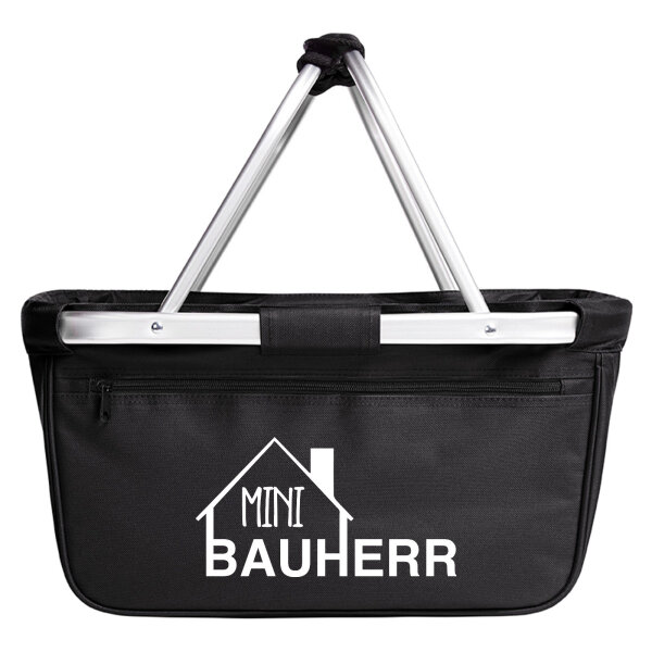 Einkaufskorb Mini Bauherr in Black, faltbar, 20 Liter