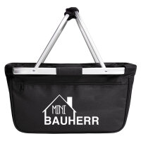 Einkaufskorb Mini Bauherr in Black, faltbar, 20 Liter