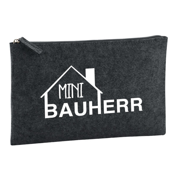 Kulturbeutel Mini Bauherr  1 Liter Filz Charcoal Kosmetiktasche