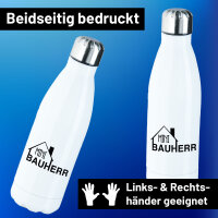 Edelstahl-Trinkflasche Mini Bauherr 500ml Wasserflasche