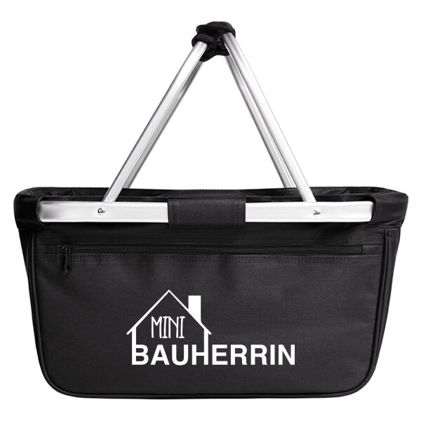 Einkaufskorb Mini Bauherrin in Black, faltbar, 20 Liter
