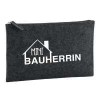 Kulturbeutel Mini Bauherrin  1 Liter Filz Charcoal...