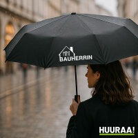 Regenschirm Mini Bauherrin  98cm Schwarz