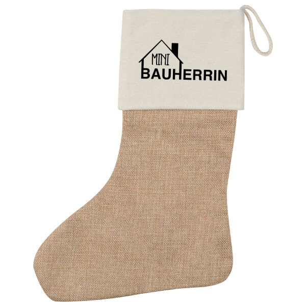 Weihnachtsstrumpf Mini Bauherrin  Beige