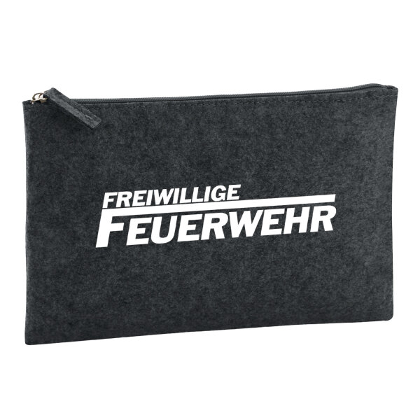 Kulturbeutel Freiwillige Feuerwehr 1 Liter Filz Charcoal Kosmetiktasche