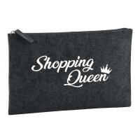 Kulturbeutel Shopping Queen  1 Liter Filz Charcoal Kosmetiktasche