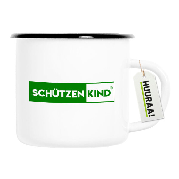 Emaille Tasse Schützenkind Modern 300ml Vintage Emaille Becher