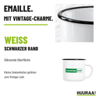 Emaille Tasse Schützenkind Modern in Weiß, 300 ml