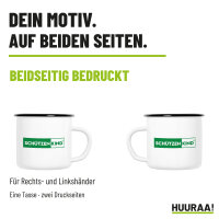 Emaille Tasse Schützenkind Modern in Weiß, 300 ml
