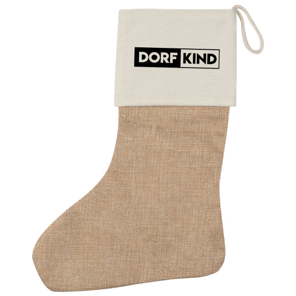Weihnachtsstrumpf Dorfkind Modern Beige