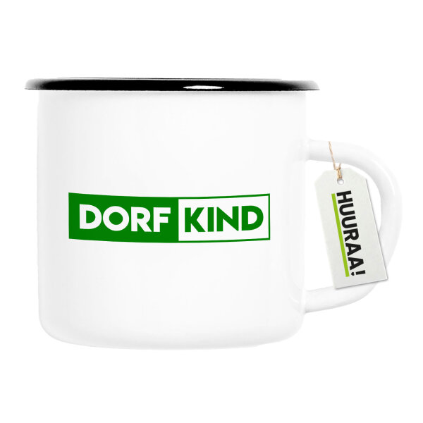 Emaille Tasse Dorfkind Modern 300ml Vintage Emaille Becher