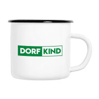 Emaille Tasse Dorfkind Modern in Wei&szlig;, 300 ml