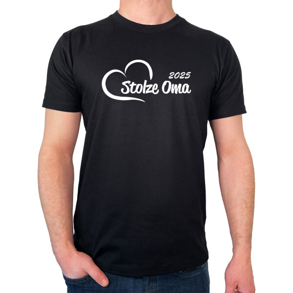 Herren T-Shirt Stolze Oma 2025 Herz Größe S-3XL