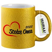 Glitzertasse Stolze Oma 2025 Herz 330ml