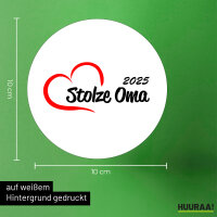 Aufkleber Stolze Oma 2025 Herz 10cm Sticker