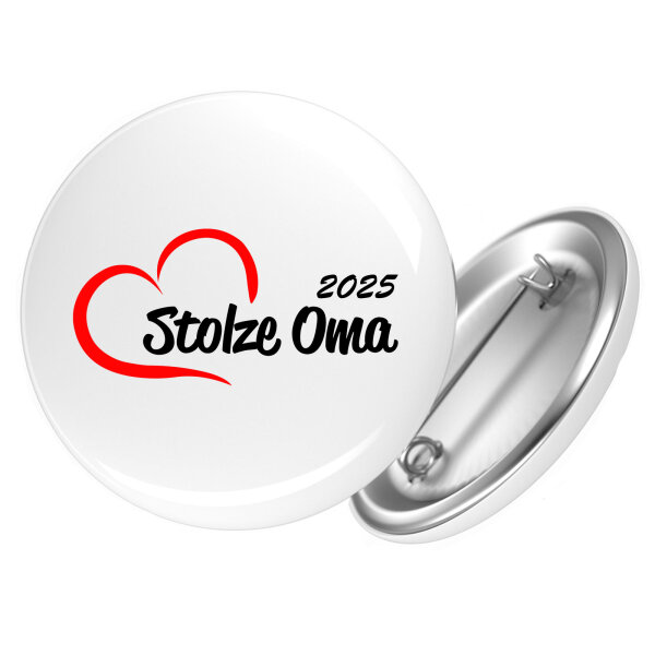 Button Stolze Oma 2025 Herz