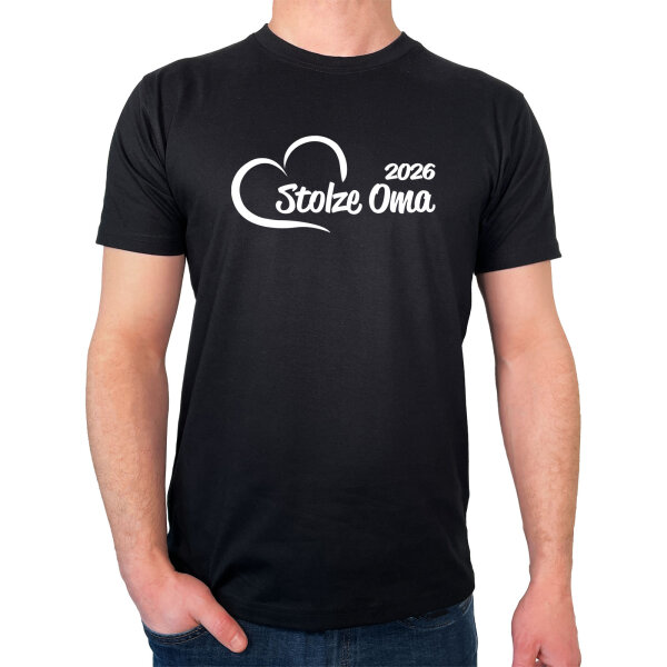 Herren T-Shirt Stolze Oma 2026 Herz Größe S-3XL