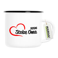 Emaille Tasse Stolze Oma 2026 Herz 300ml Vintage Emaille...