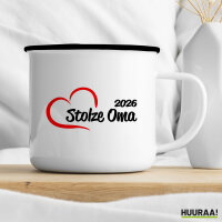 Emaille Tasse Stolze Oma 2026 Herz 300ml Vintage Emaille Becher