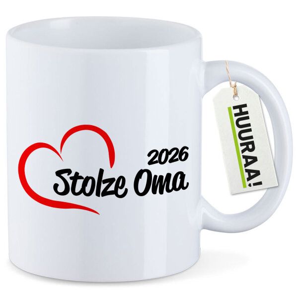 Kaffeetasse Stolze Oma 2026 Herz 330ml