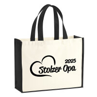 Jutetasche Stolzer Opa 2025 Herz 21 Liter Black