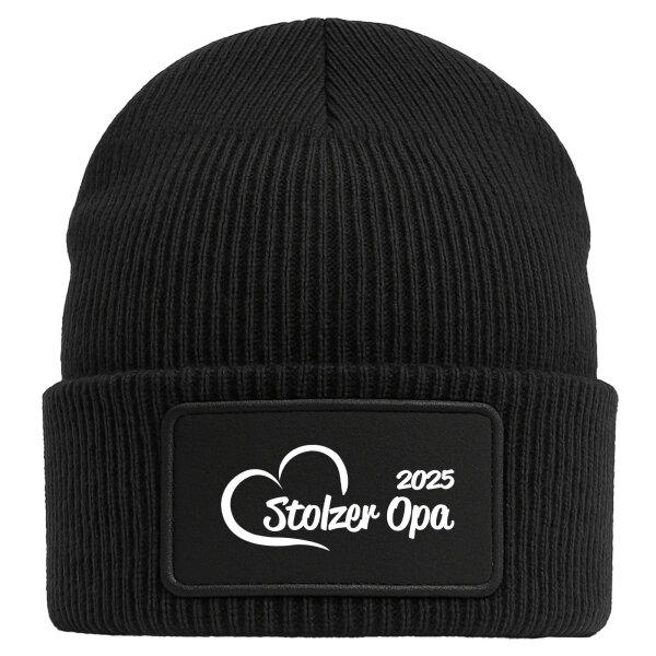 Beanie Stolzer Opa 2025 Herz Black Mütze