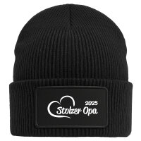 Beanie Stolzer Opa 2025 Herz Black Mütze