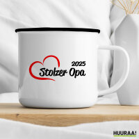Emaille Tasse Stolzer Opa 2025 Herz 300ml Vintage Emaille Becher