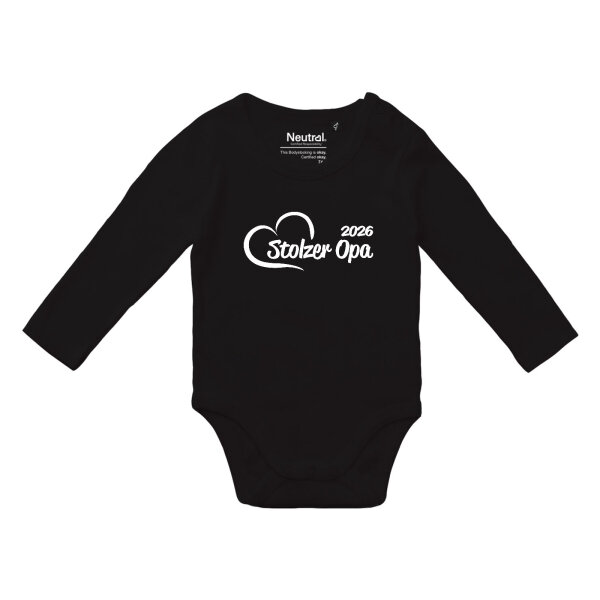Babybody Stolzer Opa 2026 Herz, Bio-Baumwolle