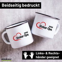 Emaille Tasse Stolzer Opa 2026 Herz 300ml Vintage Emaille...