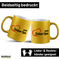 Glitzertasse Stolzer Opa 2026 Herz 330ml