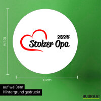 Aufkleber Stolzer Opa 2026 Herz 10cm Sticker