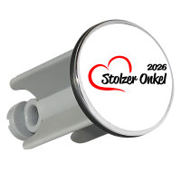 Waschbeckenstöpsel Stolzer Onkel 2026 Herz 4cm Abflussstopfen