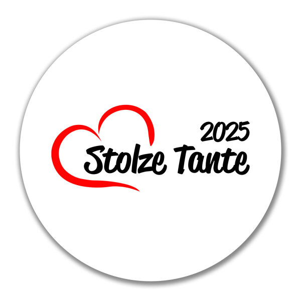Aufkleber Stolze Tante 2025 Herz 10cm Sticker