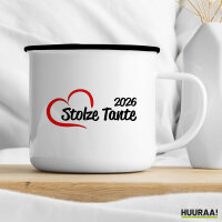Emaille Tasse Stolze Tante 2026 Herz 300ml Vintage Emaille Becher