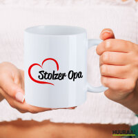 Tasse Stolzer Opa Herz 330ml Weiß