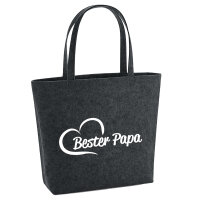 Filz Shopper Bester Papa Herz 22 Liter Filztasche