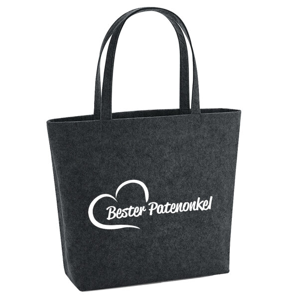 Filz Shopper Bester Patenonkel Herz 22 Liter Filztasche