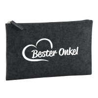Kulturbeutel Bester Onkel Herz 1 Liter Filz Charcoal...