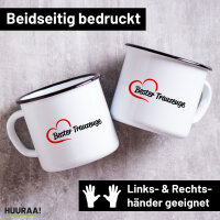 Emaille Tasse Bester Trauzeuge Herz 300ml Vintage Emaille...