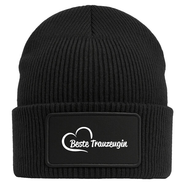 Beanie Beste Trauzeugin Herz Black Mütze