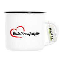 Emaille Tasse Beste Brautjungfer Herz 300ml Vintage...