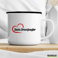 Emaille Tasse Beste Brautjungfer Herz 300ml Vintage Emaille Becher