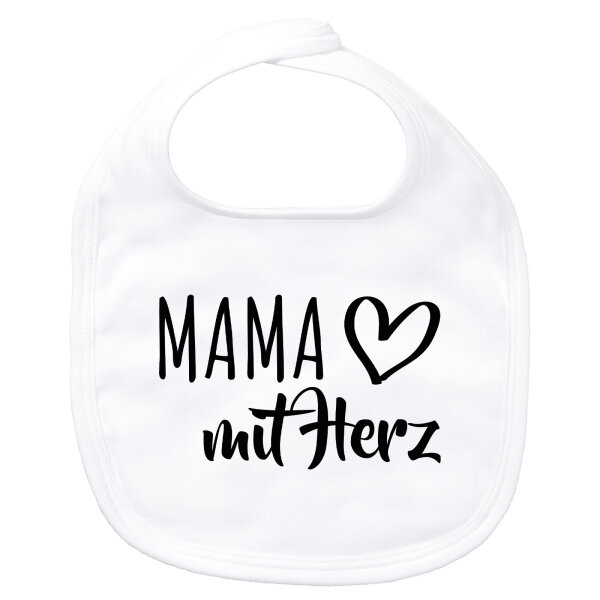 Baby Lätzchen Mama mit Herz Klettverschluss