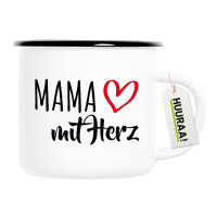 Emaille Tasse Mama mit Herz 300ml Vintage Emaille Becher